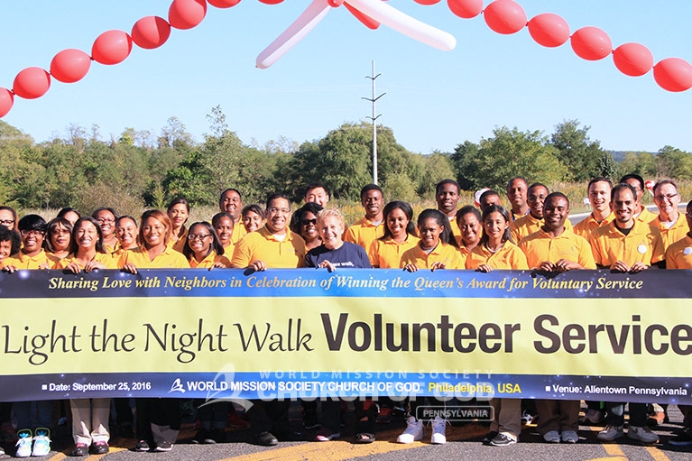 World Mission Society Church of God in Philadelphia Light the Night Walk
